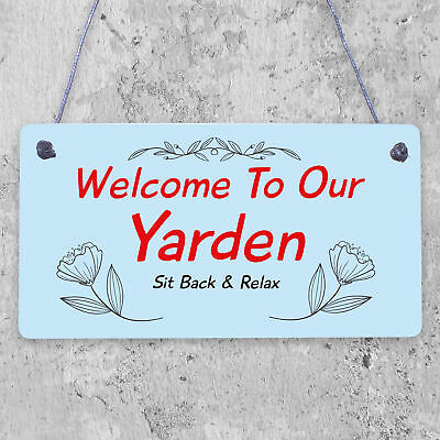 Yarden Sign For Outdoor Welcome Sign For Garden Summerhouse Home Gift