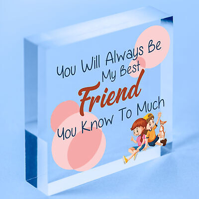 Best Friend You Know Too Much Novelty Wooden Hanging Plaque Friendship Sign Gift