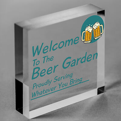 Welcome Sign Beer Garden Signs Wall Pub Garden Plaques Alcohol Friendship Gift