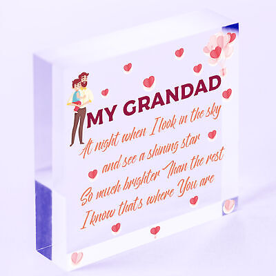 Memorial Gift For Grandad Acrylic Heart Christmas Memorial Decoration Gifts