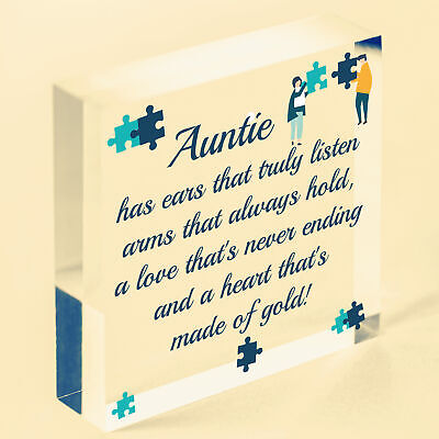 Auntie Gifts For Birthday Christmas Hanging Heart Plaque Special Sister Gift