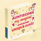 AUNTIE Gift For Birthday Mothers Day Wooden Heart Unicorn Gift For Her