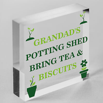 Grandads Potting Shed Sign Hanging Plaque Shed Garden Sign Grandad Gift For Him