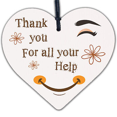 Thank You Gift For Friend Volunteer Teacher Mentor Colleague Wooden Heart Plaque