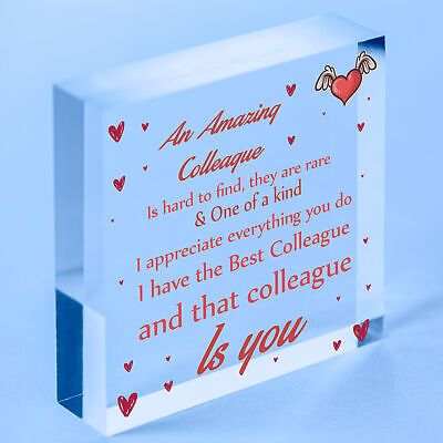 Colleague Leaving Gifts Thank You Gift Plaque Wooden Heart Sign Christmas Gift