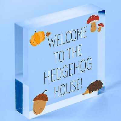 Welcome Hedgehog Sign Hanging Garden Shed Plaque Hedgehog Gift Family Gift