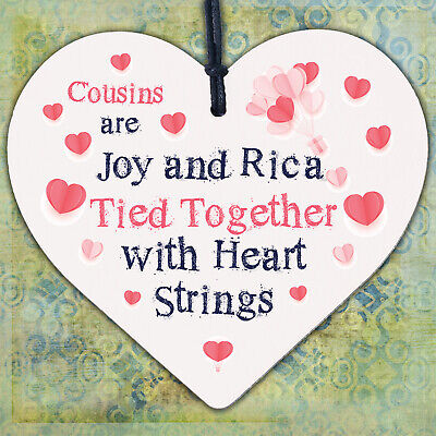 Cousin Gift For Birthday Christmas Wooden Heart Thank You Gift Keepake