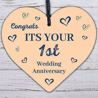 Congratulations First Wedding Anniversary Gift Heart 1st Anniversary Present