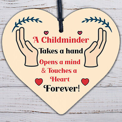 Special Childminder Gift Wood Hanging Heart Thank You Teacher Friendship Gift