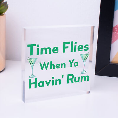 Havin Rum Funny Alcohol Man Cave Home Bar Pub Hanging Plaque Friend Gift Sign