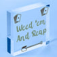 Weed 'em & Reap Funny Gardening Gift Garden Hanging Plaque Shed Allotment Sign