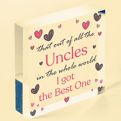 Uncle Gifts For Birthday Christmas Wooden Heart Uncle Ornament Decoration Card