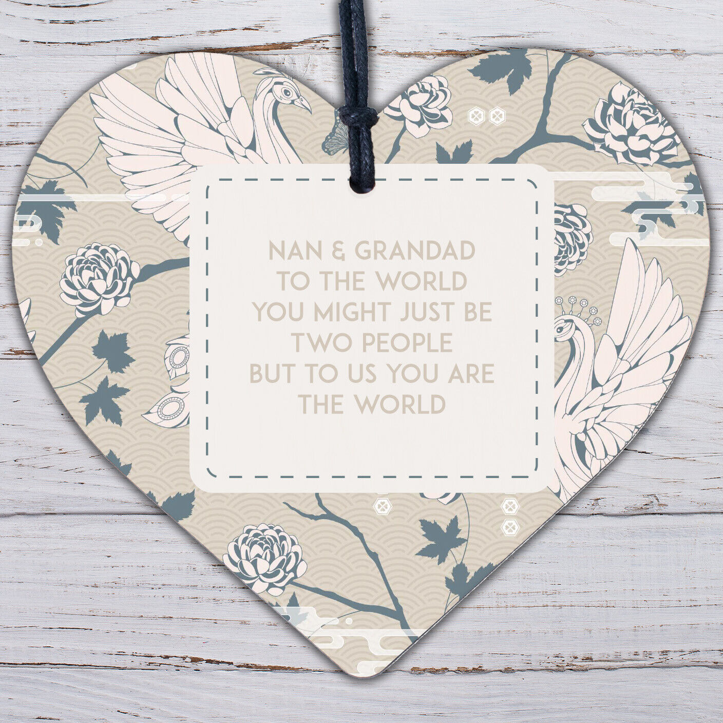 THANK YOU Gift For Nan And Grandad Wooden Heart Birthday Christmas Keepsakes