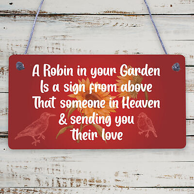 Robin Memorial Garden Bereavement Sign Family Grave Plaque Christmas Gift