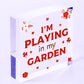 Novelty PLAYING IN MY GARDEN Wooden Hanging Heart Gardening Love Shed Sign GIFT