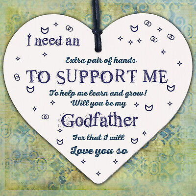 Will You Be My Godfather Wooden Heart Godparent Asking Gifts Uncle Friend Nephew