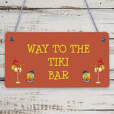 Welcome Tiki Bar Party Hanging Pub Plaque Beer Cocktails Beach Decoration Sign