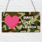 Chalkboard Holiday Countdown To FLORIDA America USA Hanging Sign Gift For Friend