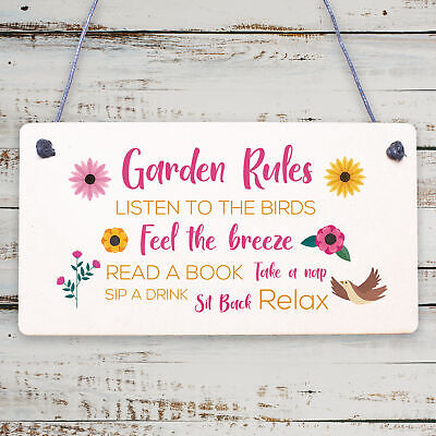 Summer House Rules Novelty Hanging Plaque Garden Shed Sign Home Friendship Gift