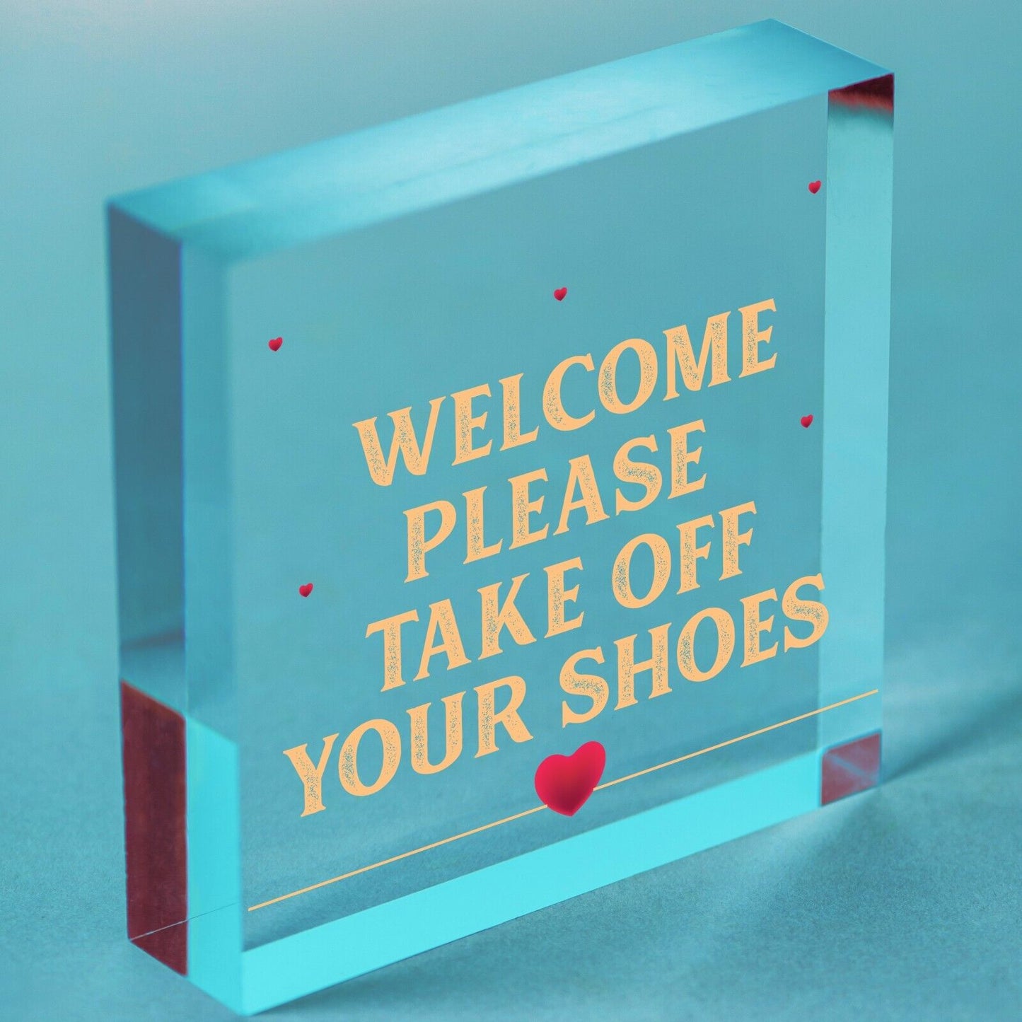 Welcome Please Take Off Your Shoes Hanging Plaque Sign House Porch Decor Gift