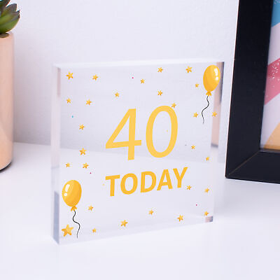 40th Birthday Wooden Heart Decoration Gift Tag 40th Birthday Gift For Him Her