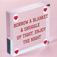 Snuggle Up Tight Enjoy The Night Cute Hanging Wedding Day Plaque Decor Gift Sign