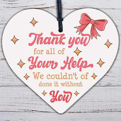 Thank You Gift For Teacher Nurse Carer Volunteer Wood Heart Gift For Colleague