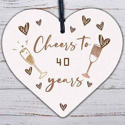 40th Birthday Gifts For Women / Men Heart 40th Birthday Card Birthday Decoration