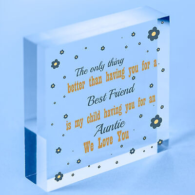 Best Friend Auntie Heart Gift Shabby Chic Birthday Love Keepsake Thank You Sign