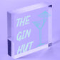 The Gin Hut Novelty Funny Home Bar Hanging Sign Garden Man Cave Decor Gifts