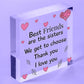 Best Friend Sister Friendship Gifts Wood Heart Birthday Christmas Thank You Gift