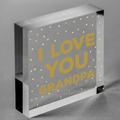 Silver Heart Tin Grandpa Gift Christmas Birthday Present To Say I Love You