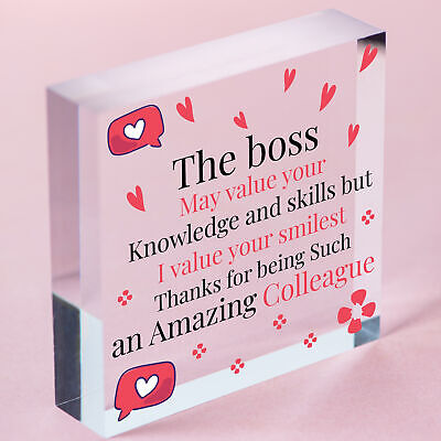 Colleague Leaving Job Gift Plaque Work Friend Retirement Thank You Gifts