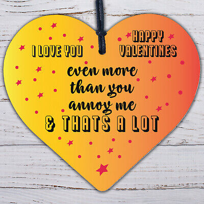 Love You Plaque Funny Valentines Gift For Him Valentines Day Card Wife Husband