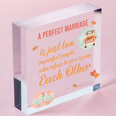 A Perfect Marriage Anniversary Gift Wooden Plaque Sign Present Husband Or Wife