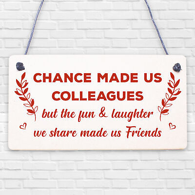 Chance Made Us Colleagues Hanging Work Friend Plaque Thank You Leaving Job Gift