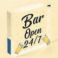 Bar Sign Pub Club Home Bar Open Display Hanging Plaque Kitchen Friendship Gift