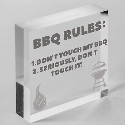 BBQ Rules Sign Hanging Door Wall Shed Sign Garden Sign For Outdoor Men Gift