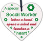 Social Worker Gift THANK YOU Wood Heart Birthday Christmas Colleague Friend Gift