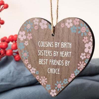 Cousin Keepsake Gift For Christmas Birthday Heart Best Friend Sister Plaques