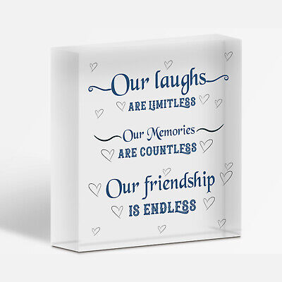 Friendship Best Friend Plaque Happy Birthday Heart Gift Mum Colleague Thank You