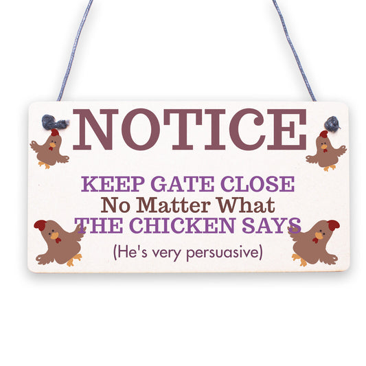 Chicken Gifts Hanging Warning Sign For Gate Garden Chicken Coop Hen House Gifts