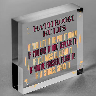 Bathroom Rules Marble Theme Home Decor Bathroom Toilet Sign Home Gift