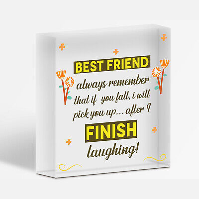 BEST FRIEND - I Will Pick You Up After I Finish Laughing! Friendship Gift Plaque