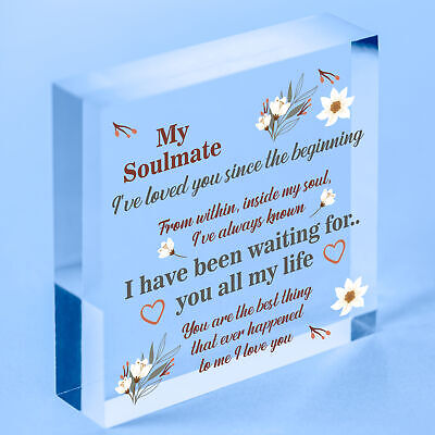 Soulmate Gifts Heart Plaque Anniversary Birthday I Love You Gift For Him For Her