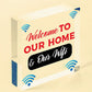 Welcome To Our Home & Wifi Password Chalkboard Gift Hanging Plaque Internet Sign