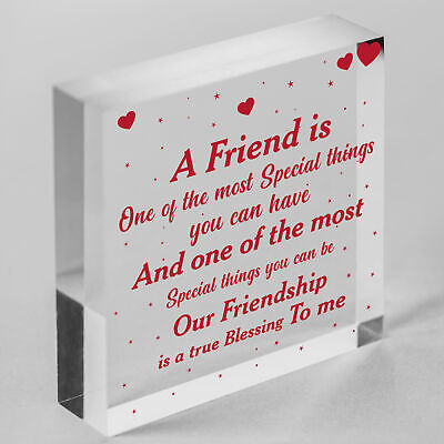 THANK YOU FRIENDSHIP GIFT Wood Heart Best Friend Plaque Birthday Gift For Friend