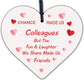 Colleagues Fun and Laughter Novelty Wooden Hanging Heart Leaving Gift Plaque