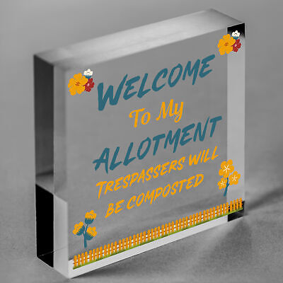 Welcome To My Allotment Garden Sign Outdoor Plaque Gift Dad Grandad Grandma