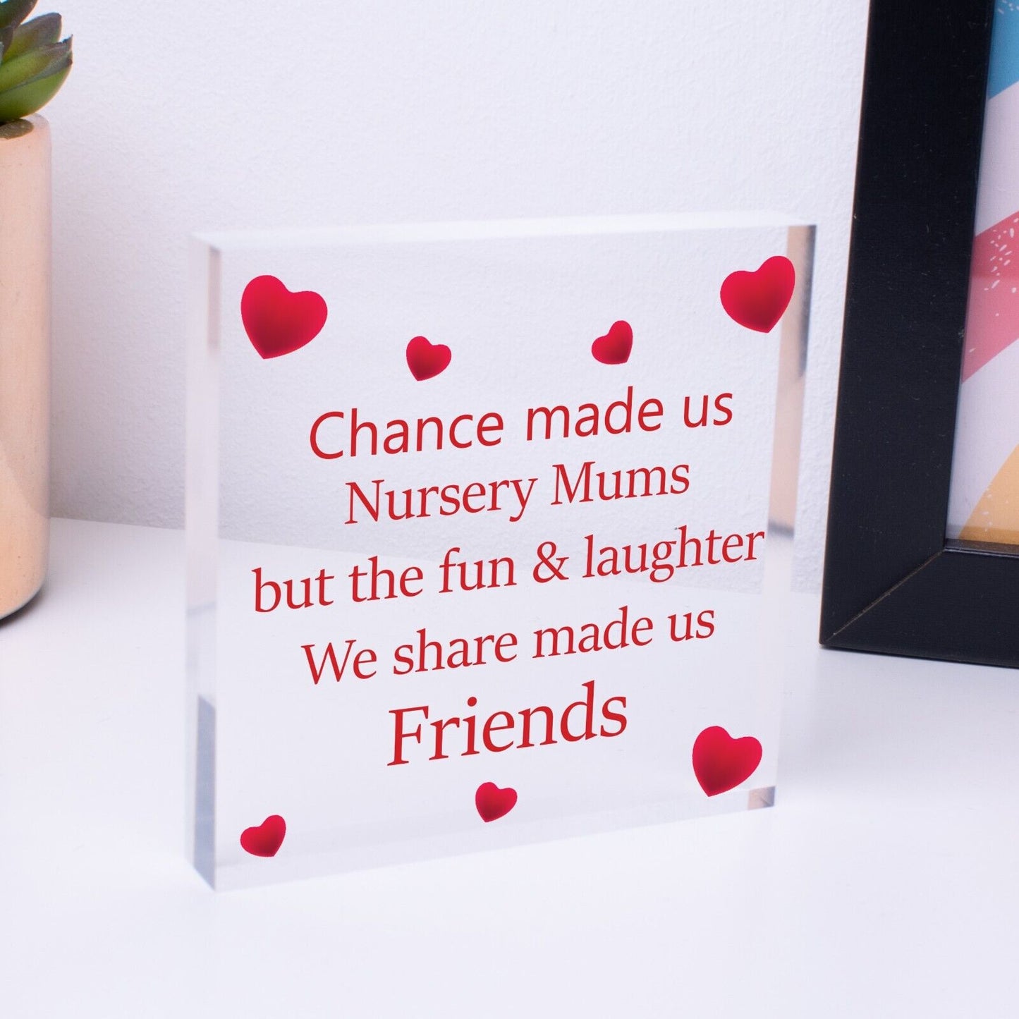 Chance Made Us Nursery Mums Wooden Hanging Heart Novelty Friendship Nusery Gift